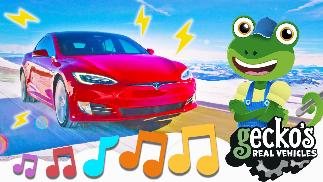 Electric Car Song｜Tesla Model X For Children｜NEW Kids Music｜Gecko’s Real Vehicles｜Save The Planet!