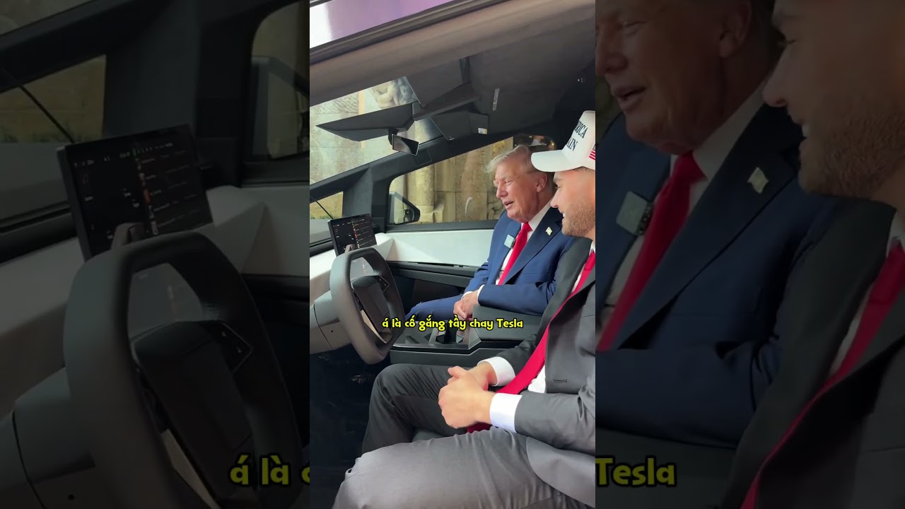 TRUMP mua xe Tesla ủng hộ Elon #shorts #tintuc #elonmusk