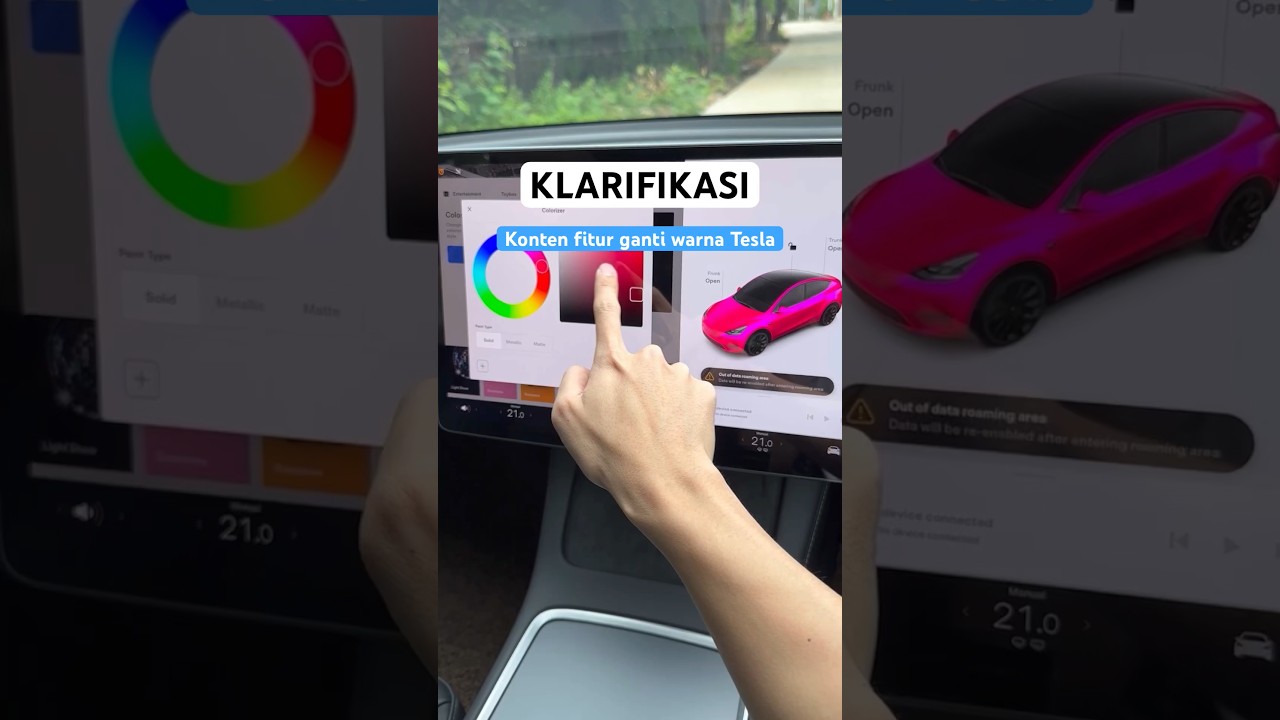 Klarifikasi konten fitur rahasia ganti warna cat mobil Tesla !