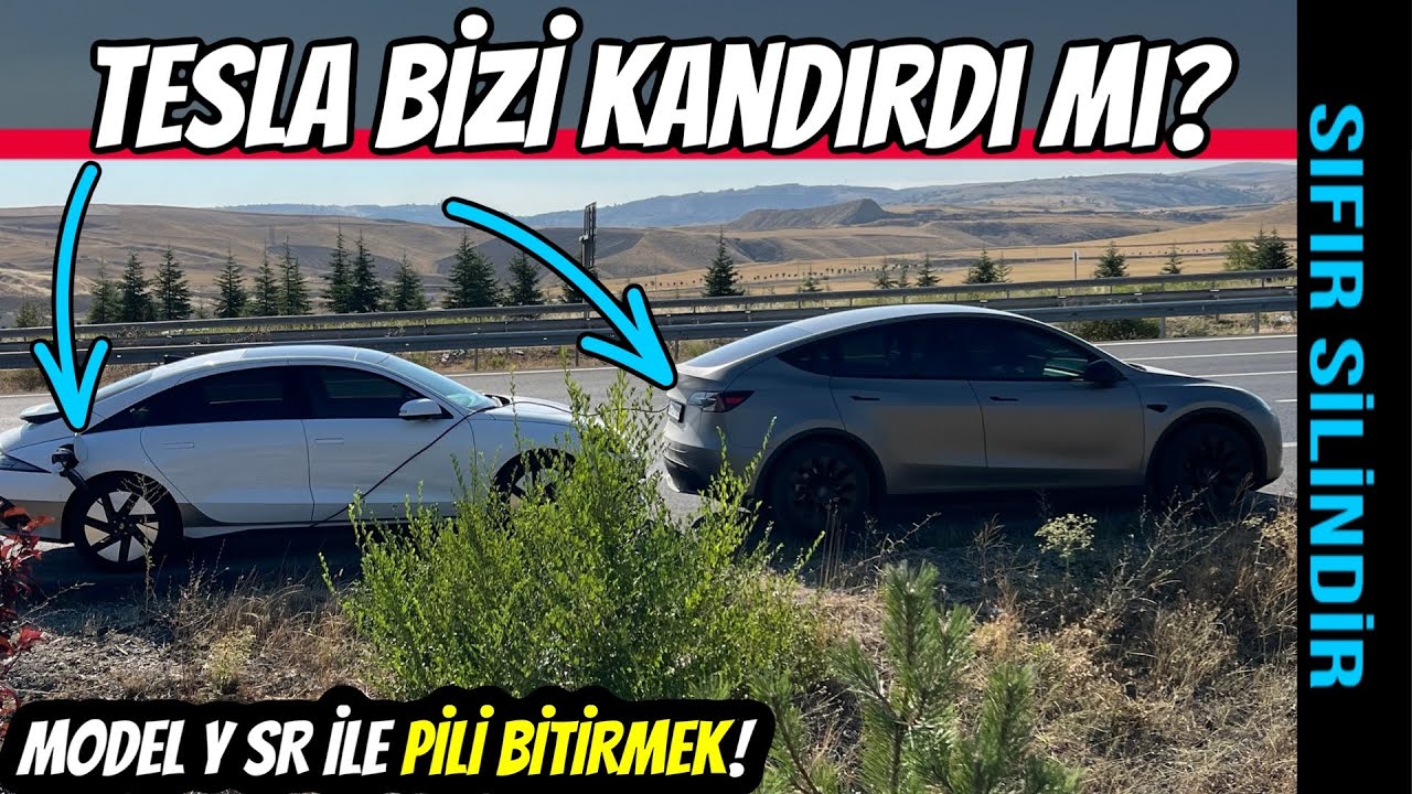 Pili bitene kadar otobanda Tesla Model Y SR Menzil Testi | SR pil kapasitesi gerçekte ne kadar?