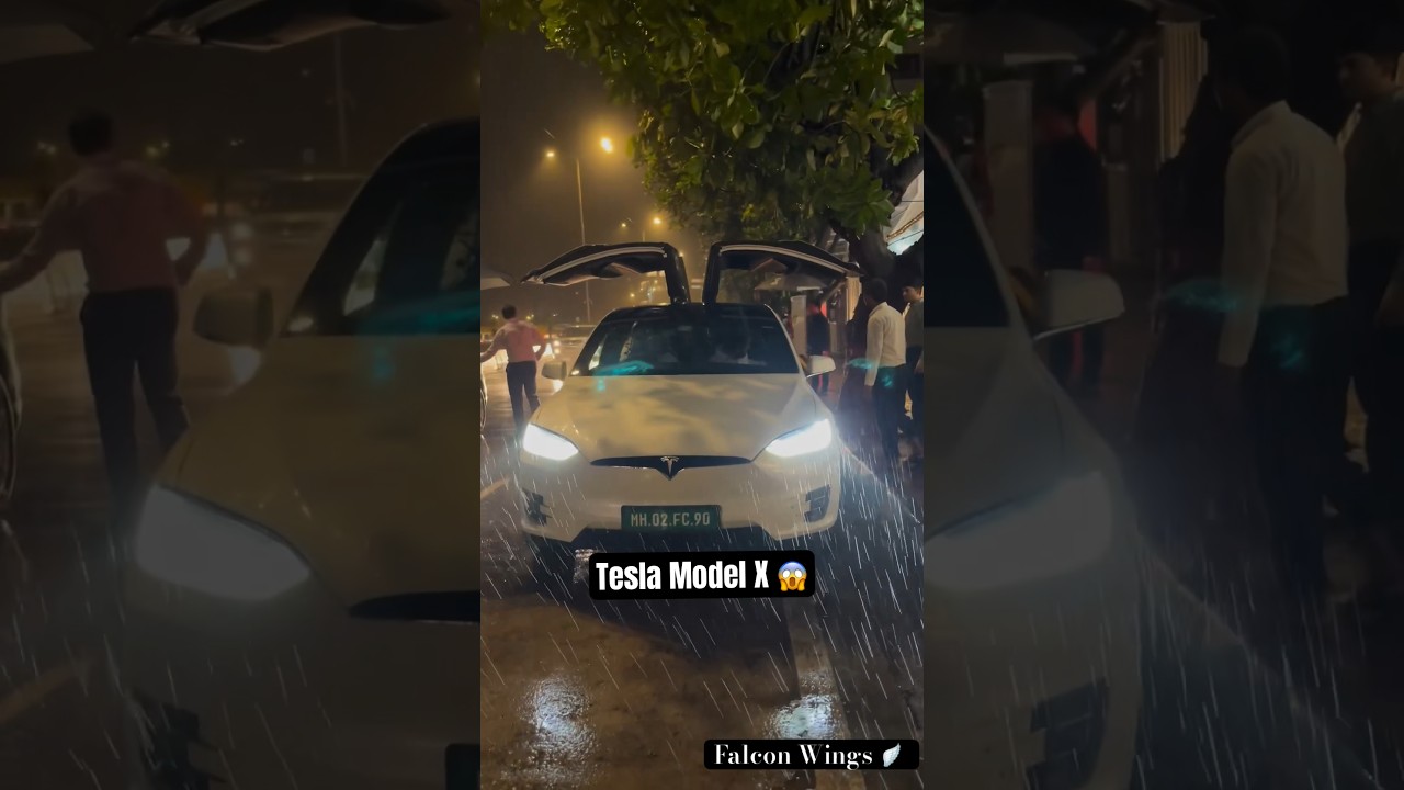 Tesla Model X in Mumbai with Wings door 😱 || #tesla  #teslamodelx #teslaindia #mumbai #india #tesla