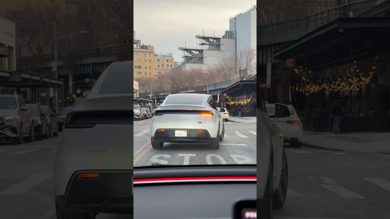 Model Y Juniper spotted outside Tesla Meatpacking! #tesla #modely #newmodely #nyc #teslamodely