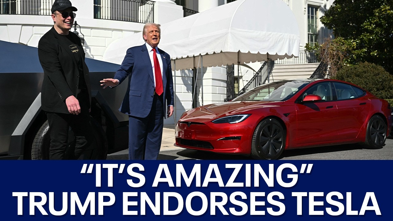 President Trump buys a Tesla from Elon Musk at White House [FULL MEETING]