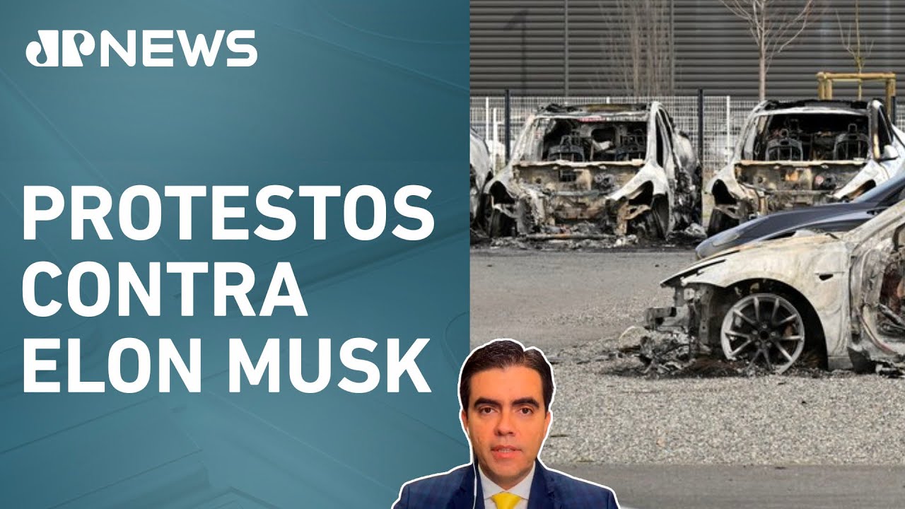 Concessionária da Tesla é incendiada no sul da França; Cristiano Vilela comenta