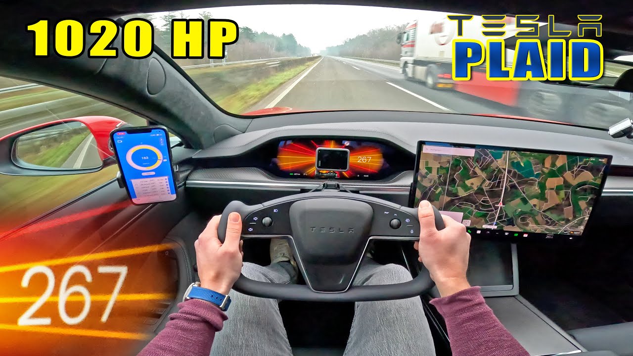 Tesla Model S PLAID – TOP SPEED on AUTOBAHN [NO SPEED LIMIT]