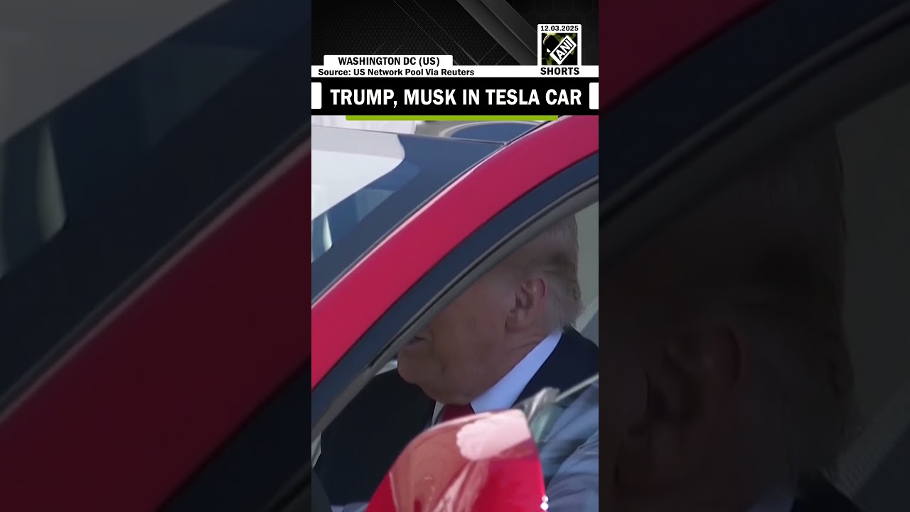 US President Trump takes driver’s seat in Tesla car at White House event with Elon Musk