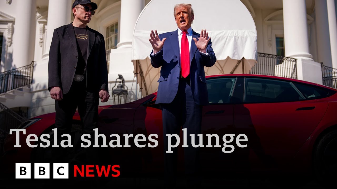 Tesla shares plunge as Elon Musk’s company raises alarm about Trump’s trade tariffs | BBC News