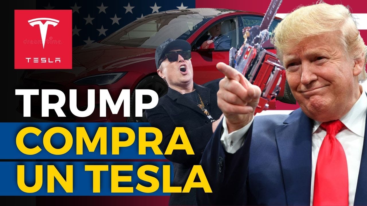 Presidente de EE.UU Donald Trump compra un Tesla en apoyo a Elon Musk