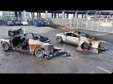 Four Tesla Cybertrucks destroyed after being set on fire in Seattle