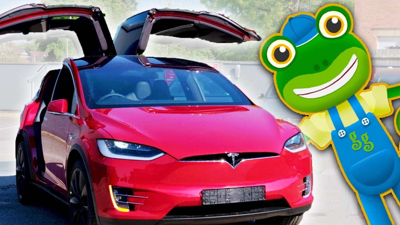 Electric Cars For Kids | Tesla Model X | Gecko’s Real Vehicles