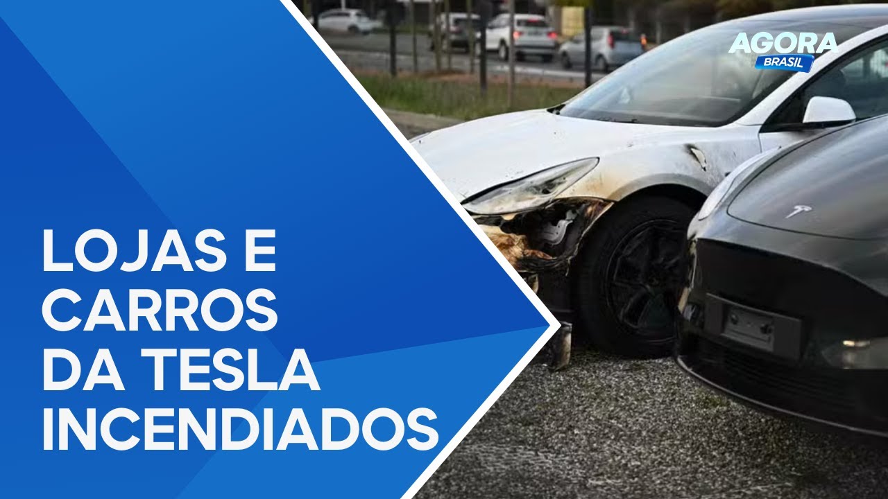 Lojas e carros da Tesla incendiados após apoio de Elon Musk a Trump