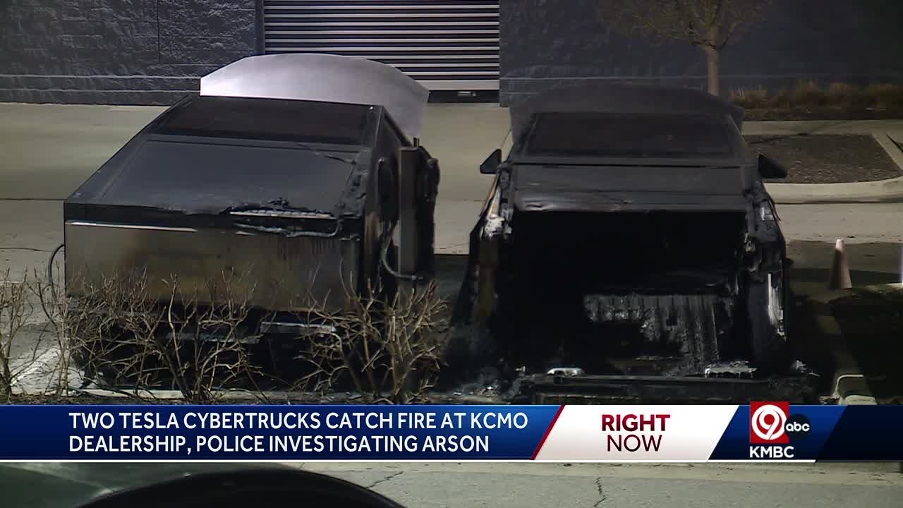 Investigation underway after two Cybertrucks catch fire at Kansas City Tesla dealership