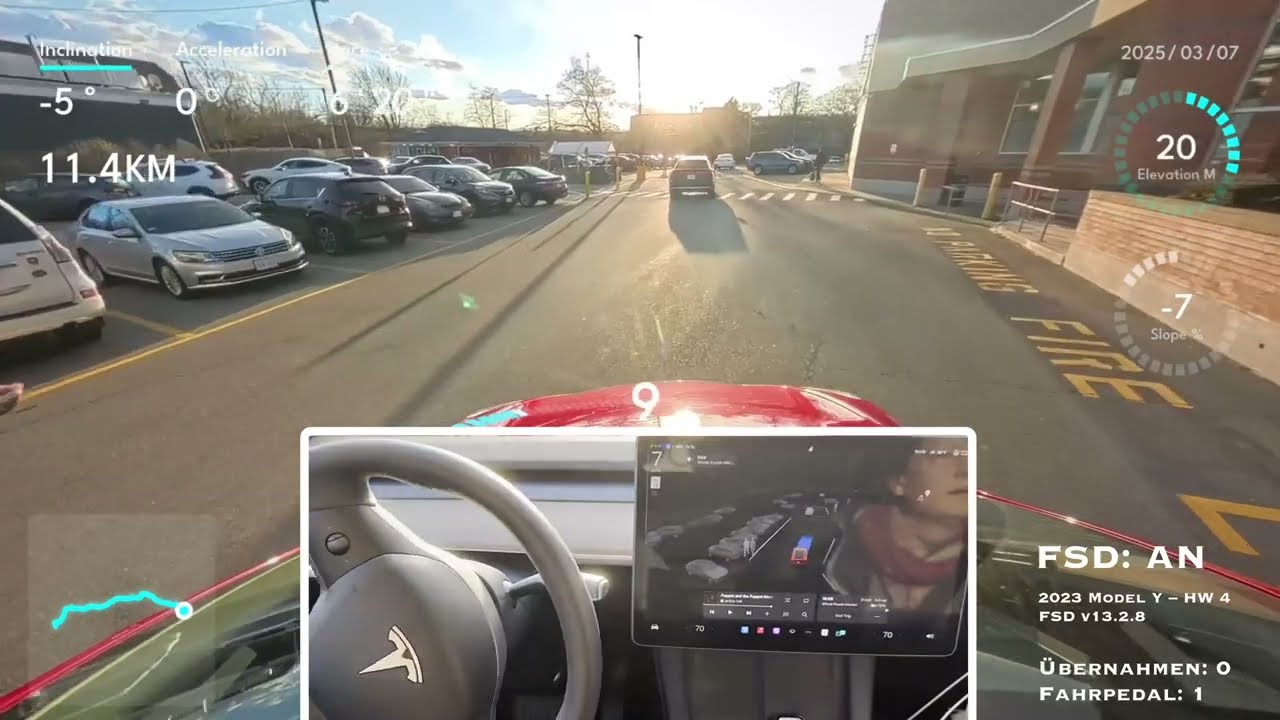 Tesla FSD 13.2.8 wird immer forscher – sehr cool zu beobachten