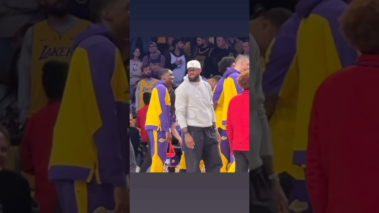 LeBron courtside with his lakers teammates at crypto .com arena