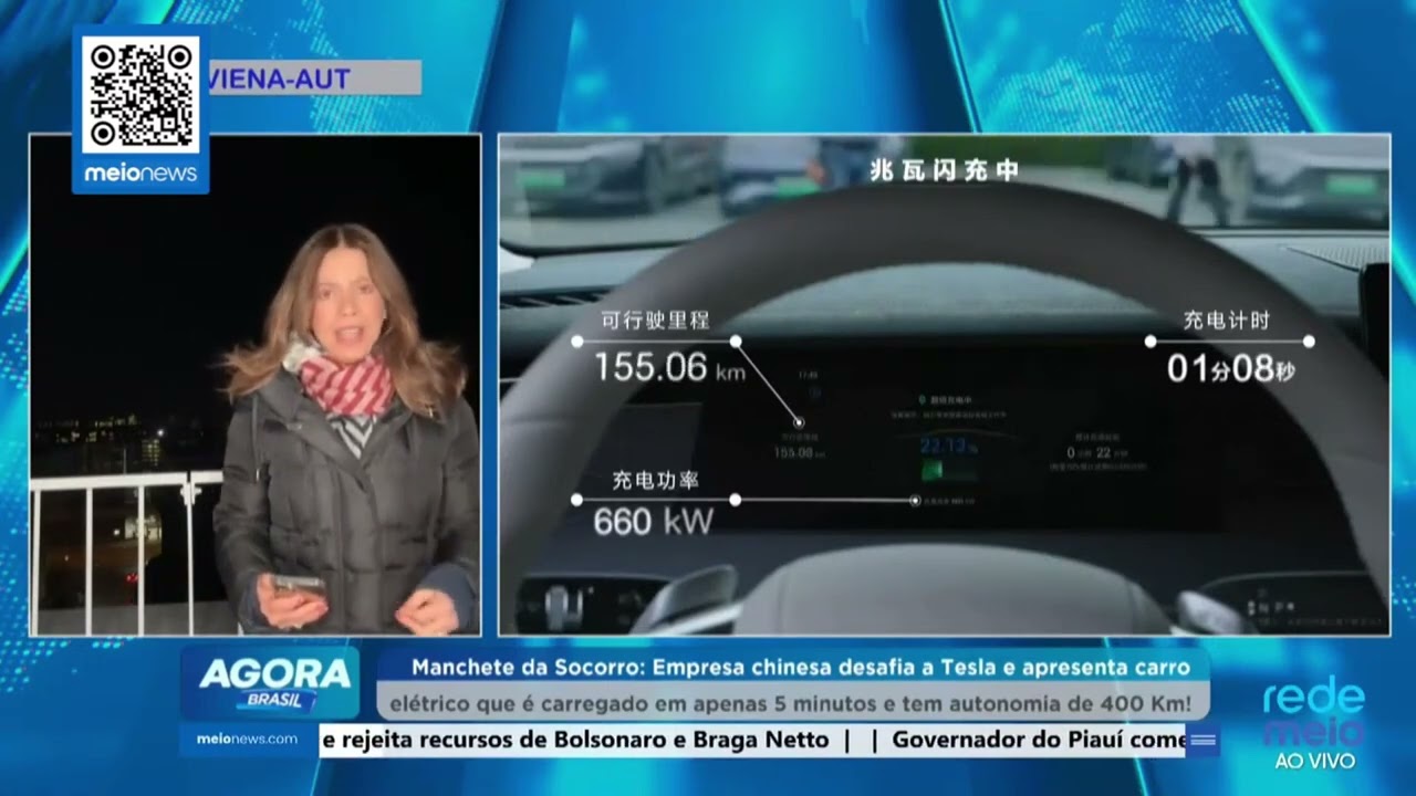 Empresa Chinesa desafia a Tesla e apresenta carro elétrico carregado em 5 minutos | AGORA BRASIL