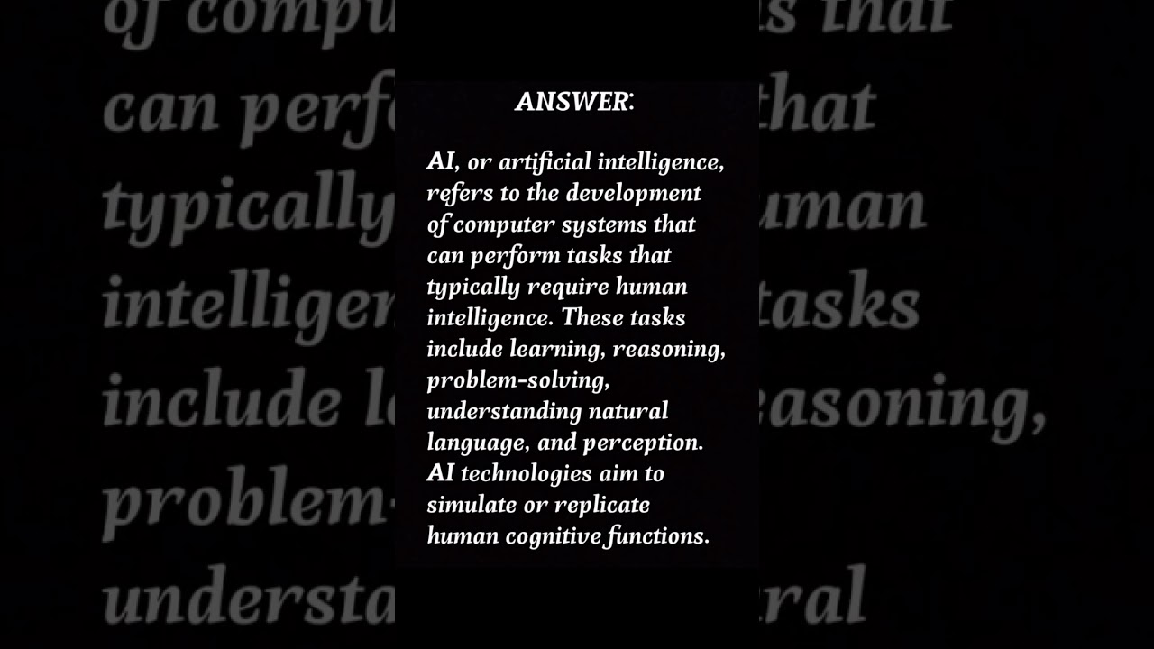 What is AI ?  What is Artificial intelligence?  #shorts #definition #ai #artificialintelligence