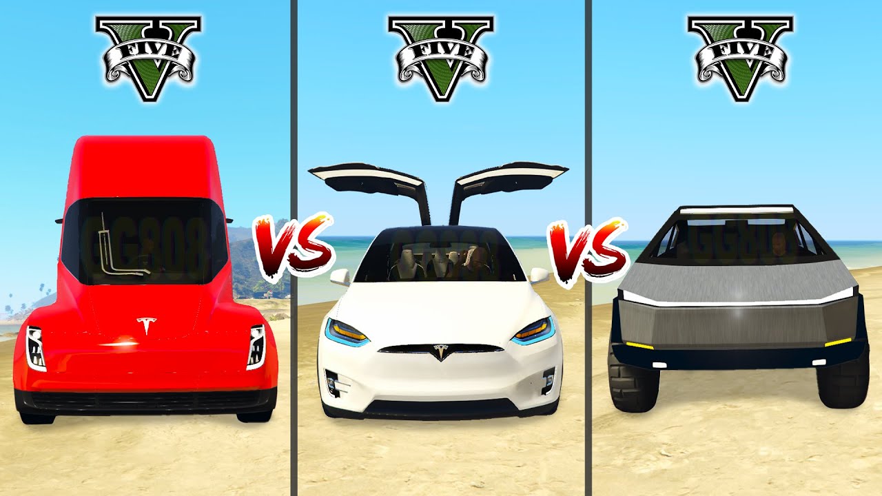 Tesla Semi vs Tesla X vs Tesla Cybertruck in GTA 5 – which is best?