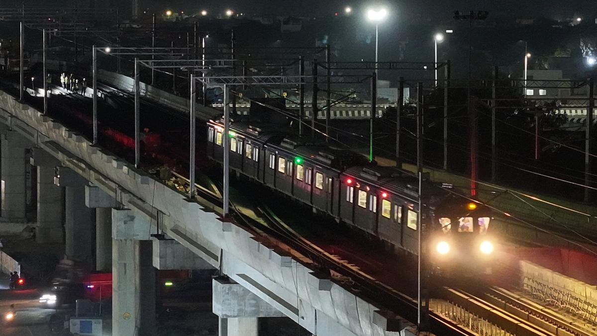 Chennai Metro Rail Limited conducts its first trial run on Phase II network amid a few technical glitches