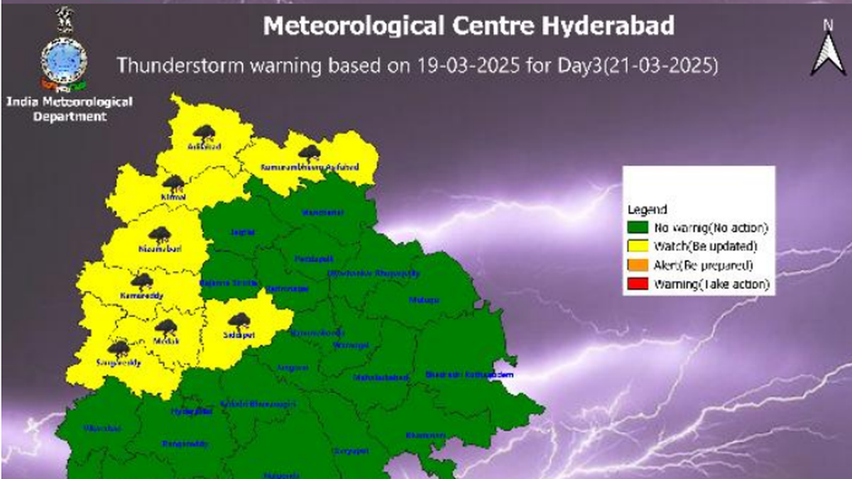 Thunderstorms likely in Telangana this weekend